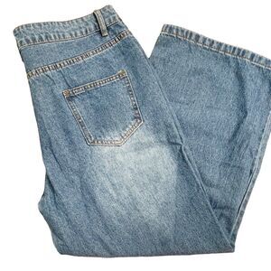 Rainbow Patch Blue Jeans Trendy Large